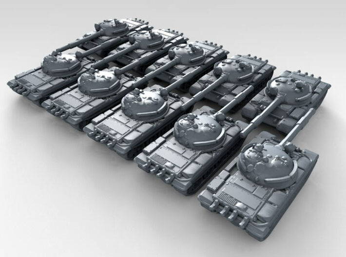 1/600 Russian T-62 Main Battle Tank x10 3d printed 3d render showing product detail