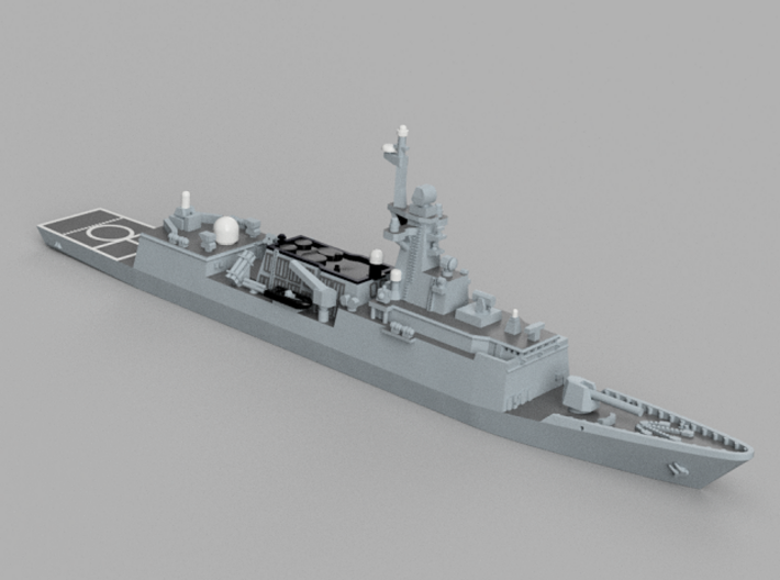 1/1800 ROKS Incheon 3d printed Computer software render.The actual model is not full color.
