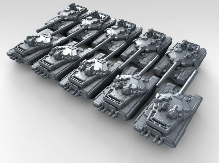 1/700 Russian T-90MS Main Battle Tank x10 3d printed 3d render showing product detail