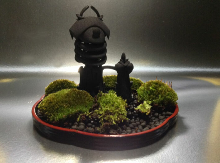 Bonkei Castle 3d printed Bonkei is Japanese tray landscape hobby. Moss, plants, stones and small accessories are used to create miniature landscapes. This castle is from my Coldsound Castle painting. 