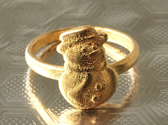 Snowman Ring 3d printed 