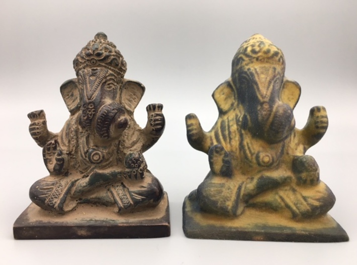 Ganesha Statue 3d printed Original statue on the left, scanned and 3D printed replica on the right