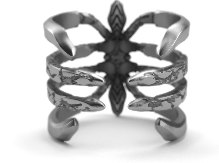 Recluse - Detailed Sterling Silver Ring 3d printed Find it on aged silver here: https://shop.pj3dartist.com/collections/jewelry/products/recluse-detailed-ring