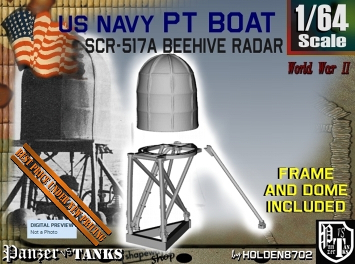 1-64 PT Boat Beehive Radar SET 3d printed
