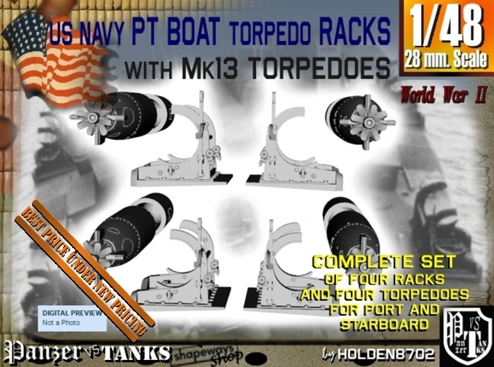 1-48 PT Torpedo Rack TypA Set1 3d printed
