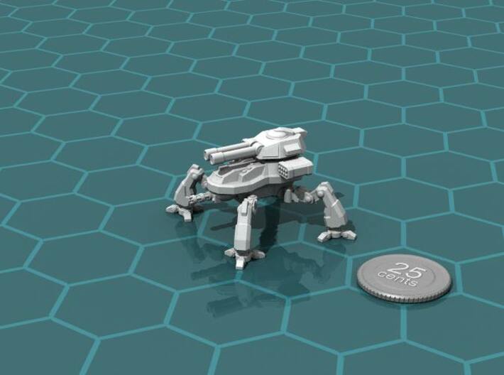 Terran Artillery Walker 3d printed Render of the model, with a virtual quarter for scale.