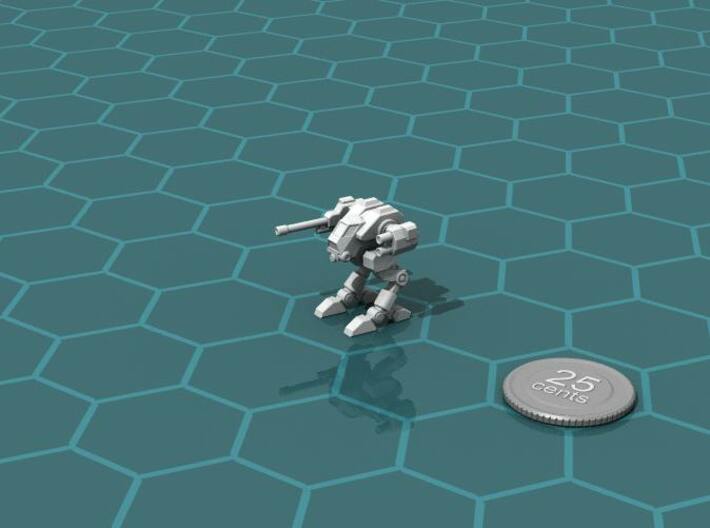 Terran Scout Walker 3d printed Render of the model, with a virtual quarter for scale.