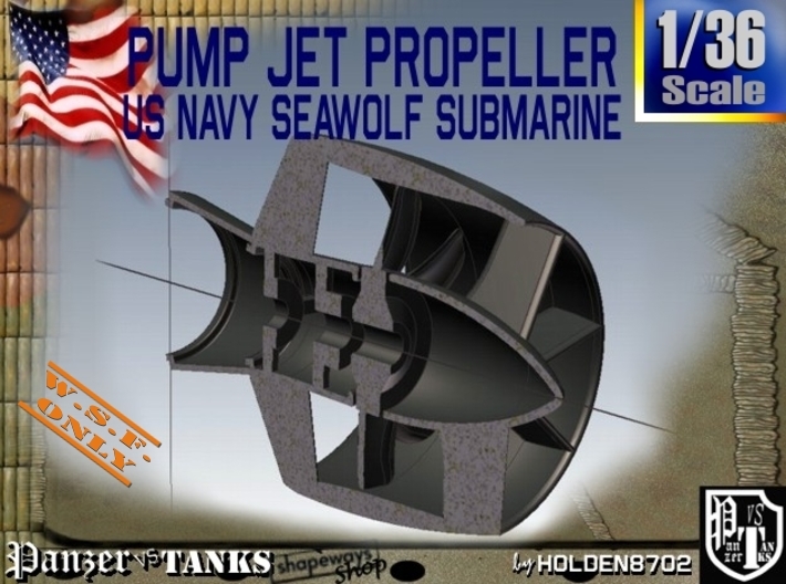 1-36 Pump Jet Seawolf Submarine Propeller 3d printed