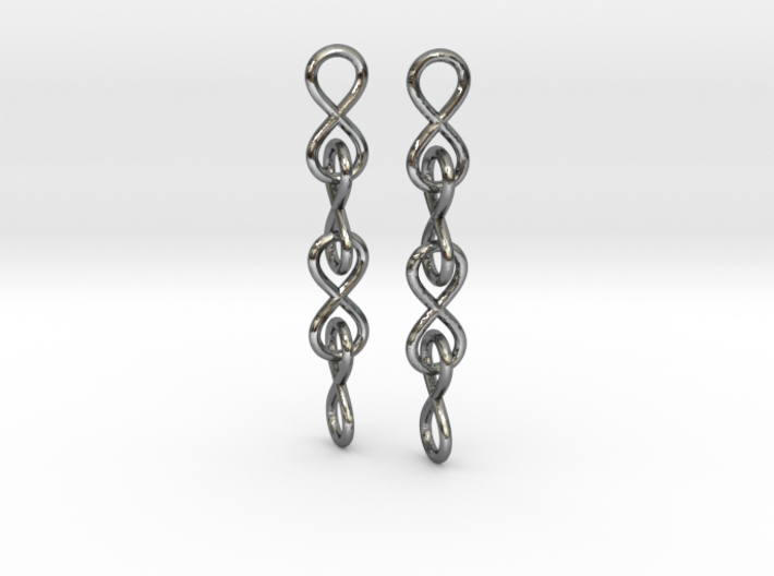 Infinity Chain Earrings 3d printed