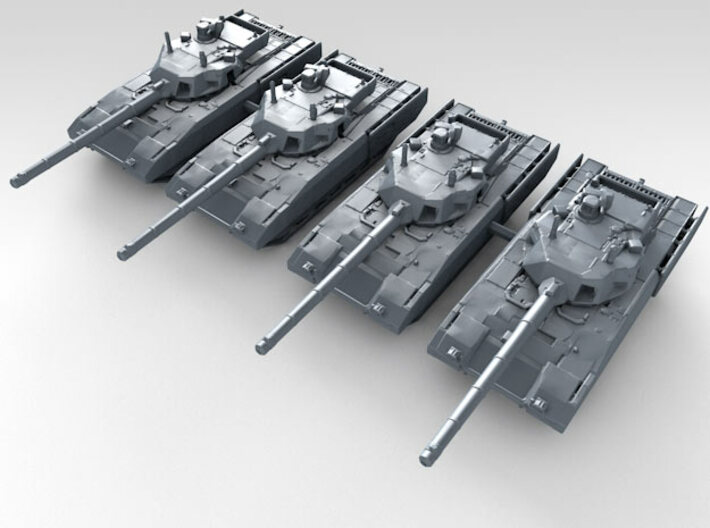 1/285 Russian T-14 Armata Main Battle Tank x4 3d printed 3d render showing product detail