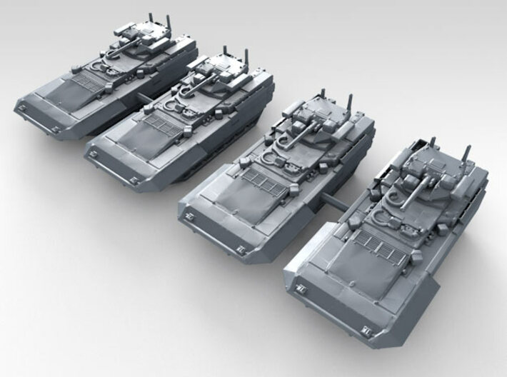 1/285 (6mm) Russian T-15 Armata HIFV x4 3d printed 3d render showing product detail