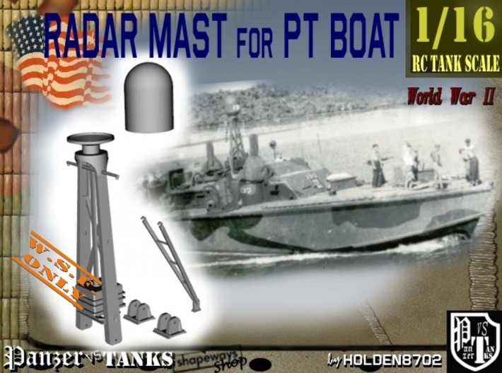 1-16 Radar Mast For PT BOAT 3d printed