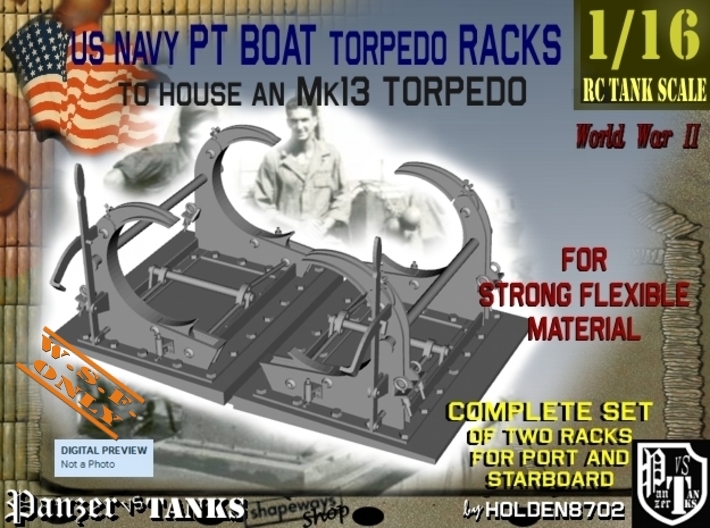 1-16 PT Torpedo Rack TypC WSF 3d printed