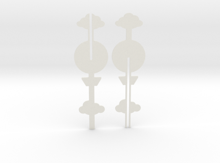 Cake Topper - Clouds &amp; Balloon #1 3d printed Clouds &amp; Balloon #1 - cake topper - white