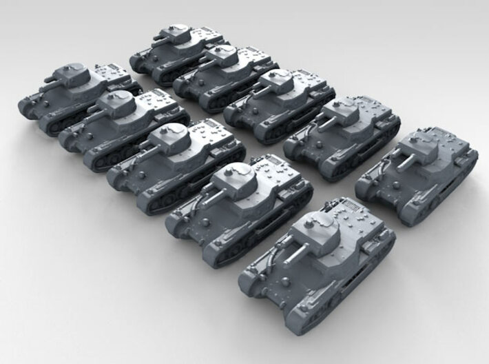1/700 German Pz.Kpfw. I Light Tank x10 3d printed 3d render showing product detail