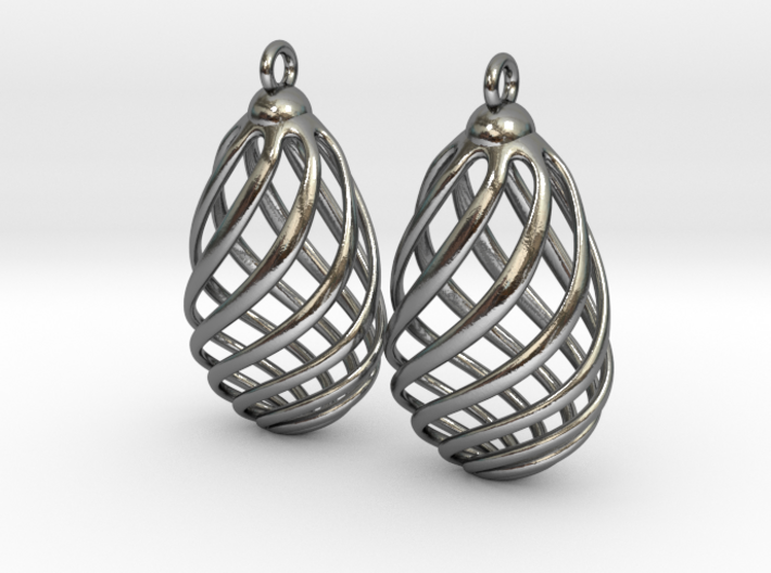 Flasket Earrings in Cast Metal 3d printed