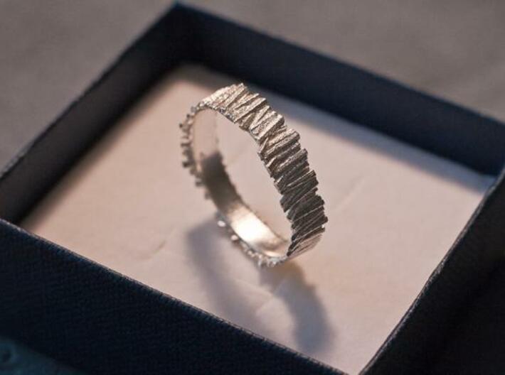 Matchstick Ring 3d printed Silver