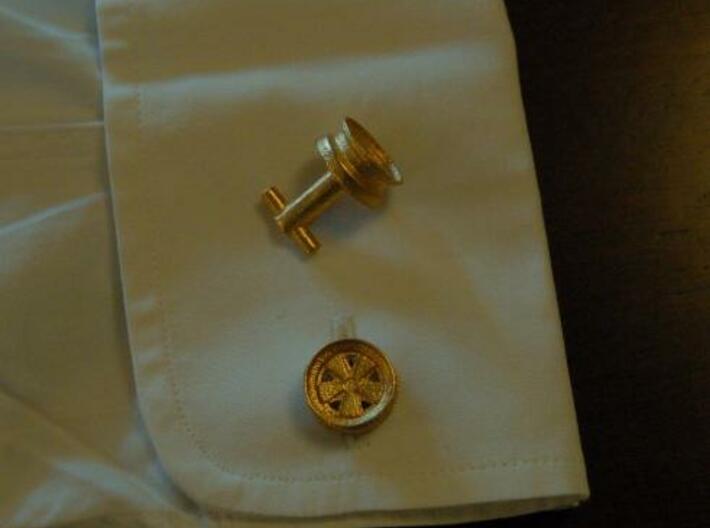 Fuchs wheel cufflink 3d printed Another angle