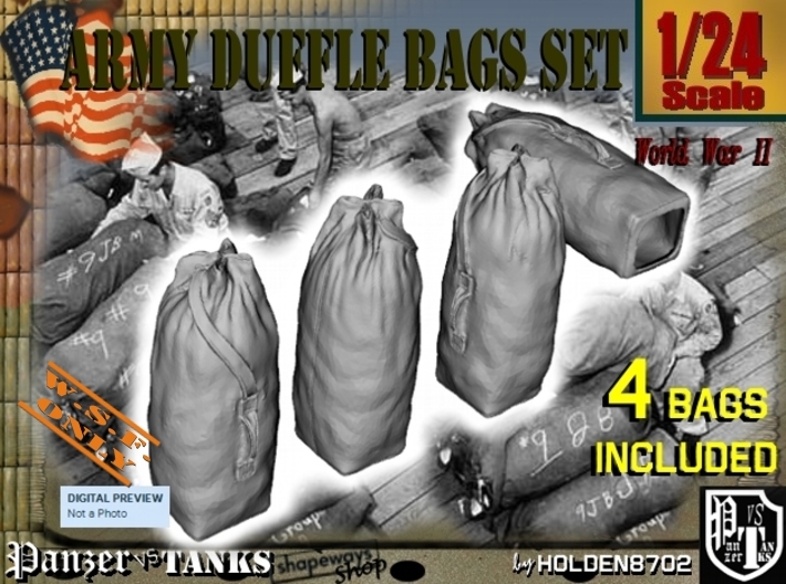 1-24 Army Duffle Bags Set1 3d printed