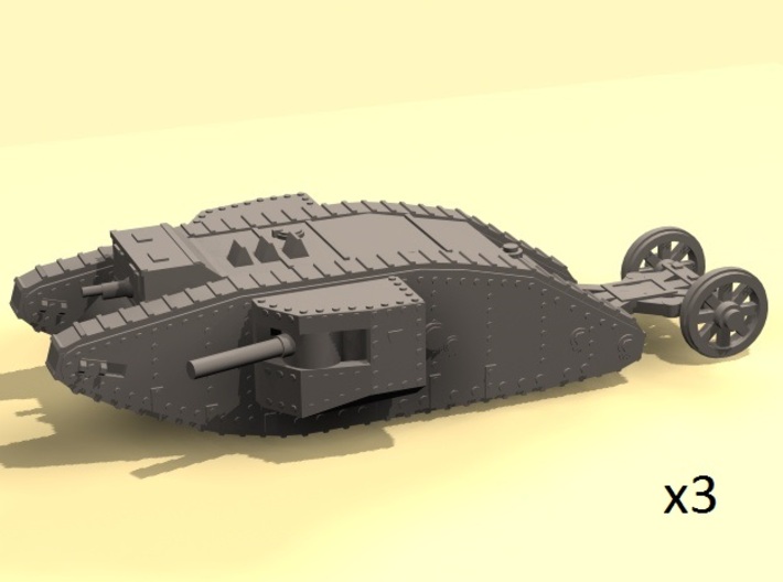 1/160 Mk.I Male tank 3d printed