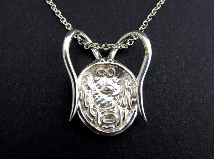 Chlamydomonas Pendant - Science Jewelry 3d printed Chlamydomonas pendant in polished silver