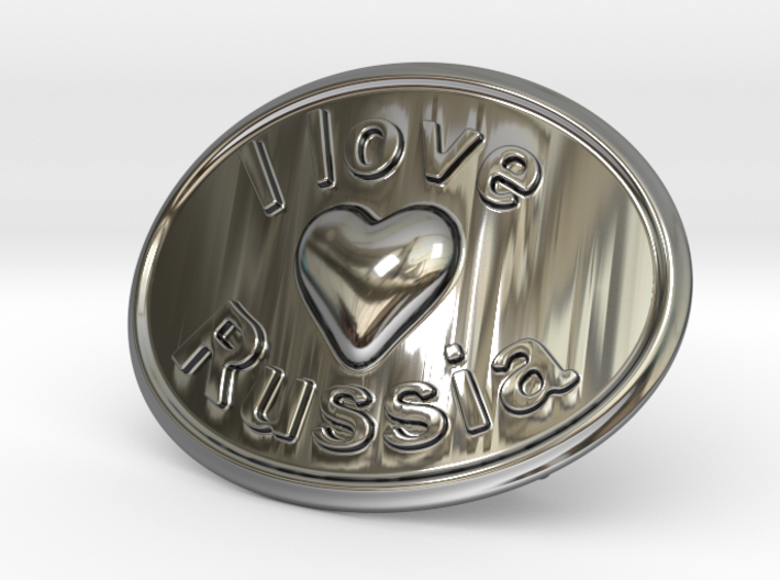 I Love Russia Belt Buckle 3d printed