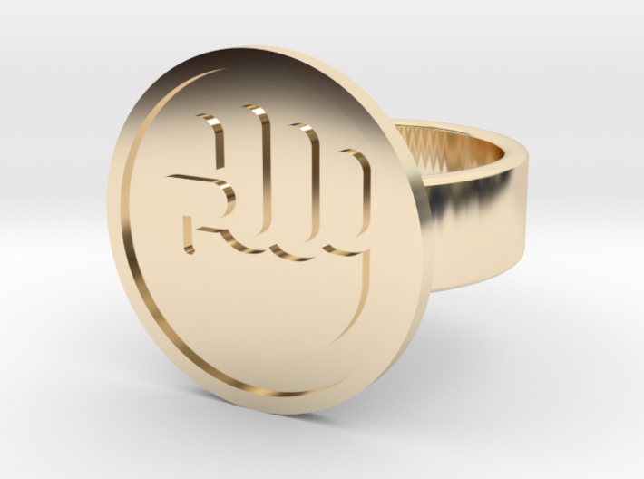 Raised Fist Ring 3d printed