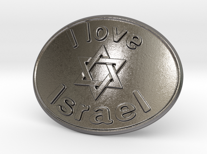 I Love Israel Belt Buckle David Star 3d printed