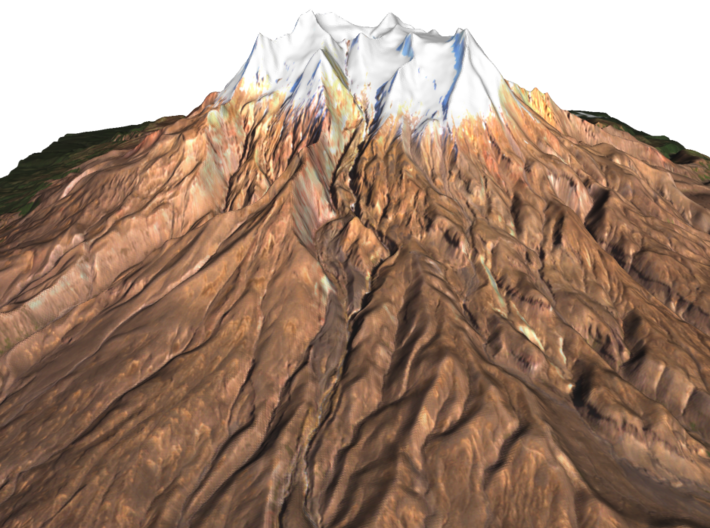 Mount Ruapehu Map: 9&quot; 3d printed