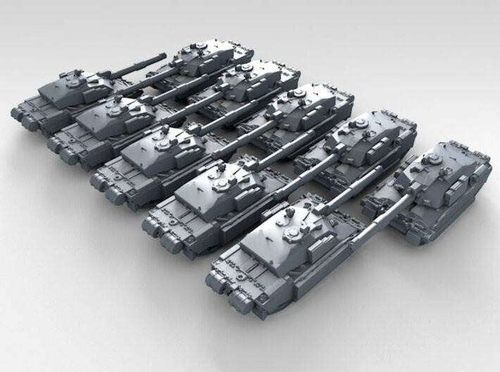 1/700 British Army Challenger 2 MBT (No Cage) x10 3d printed 3d render showing product detail