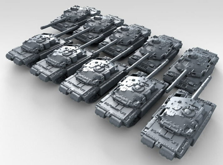1/600 British Army FV4030/4 Challenger 1 MBT x10 3d printed 3d render showing product detail