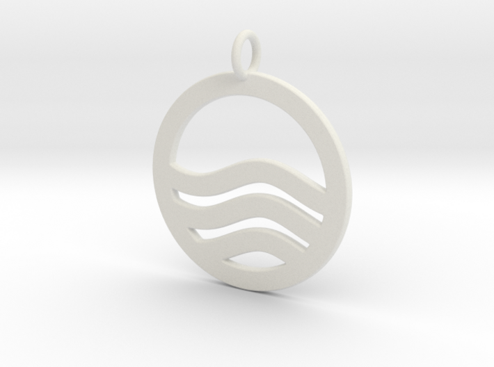 Sea Ocean Waves Symbol Pendant Charm 3d printed