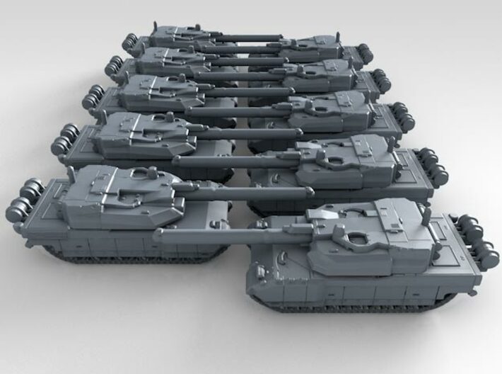 1/600 French AMX Leclerc Main Battle Tank x10 3d printed 3d render showing product detail