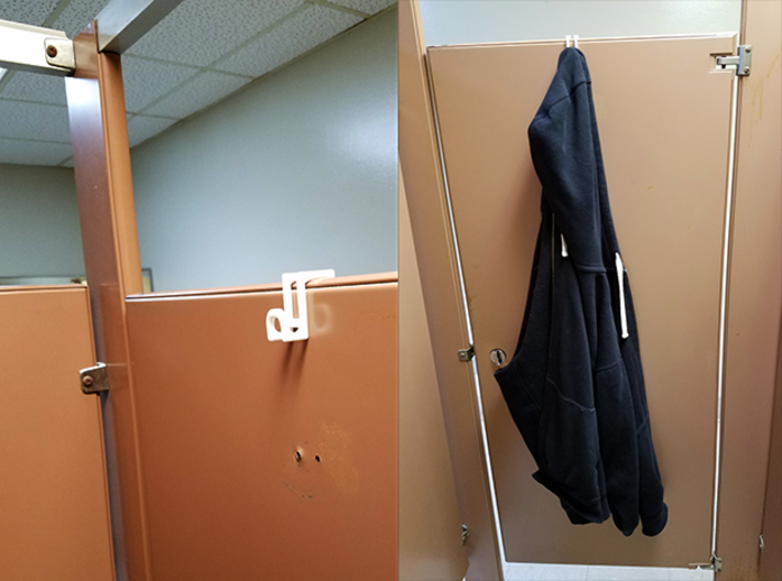Bathroom Stall Door Coat Hook 3d printed 