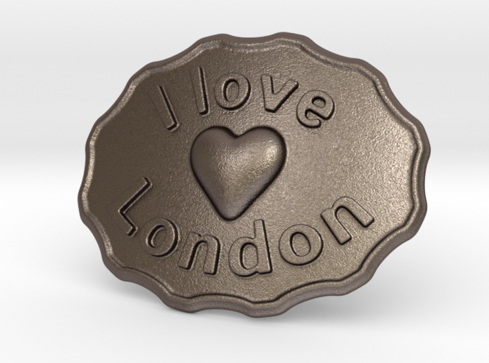 I Love London Belt Buckle 3d printed