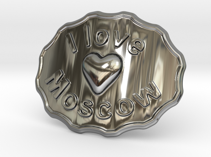 I Love Moscow Belt Buckle 3d printed