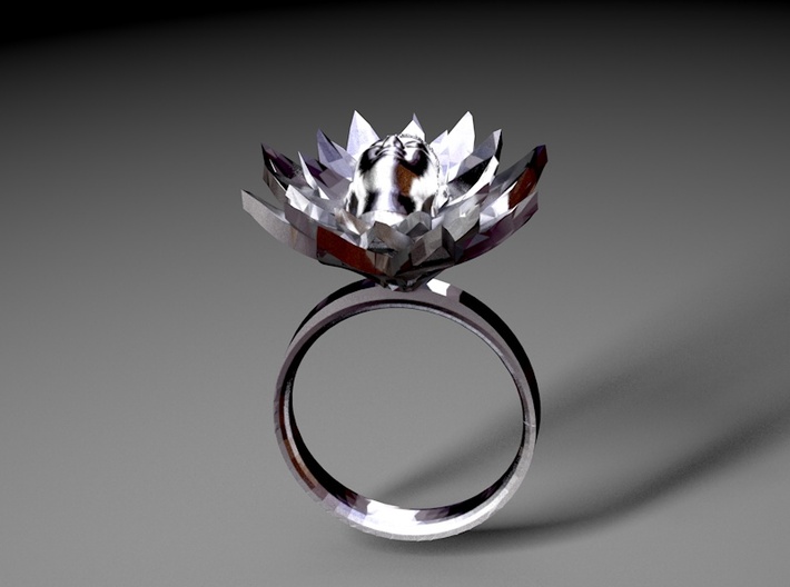 Lotus Ring 3d printed 