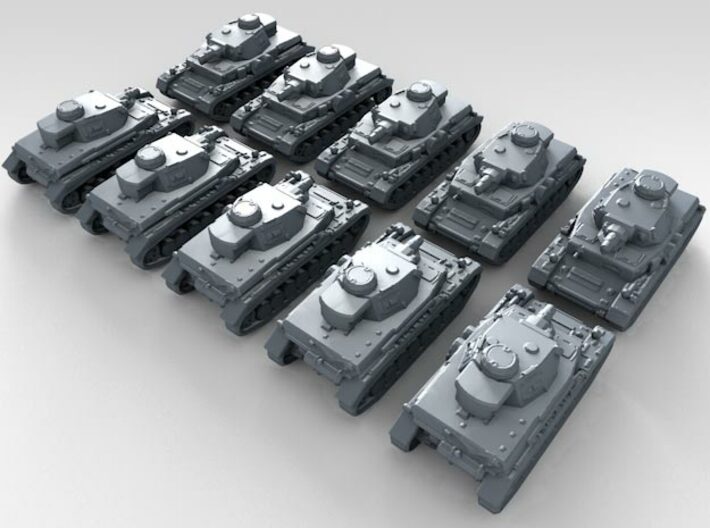 1/700 German Pz.Kpfw. IV Medium Tank x10 3d printed 3d render showing product detail