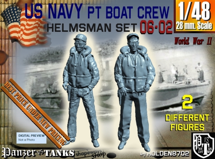 1/48 USN PT Boat Helmsman Set 06-02 3d printed