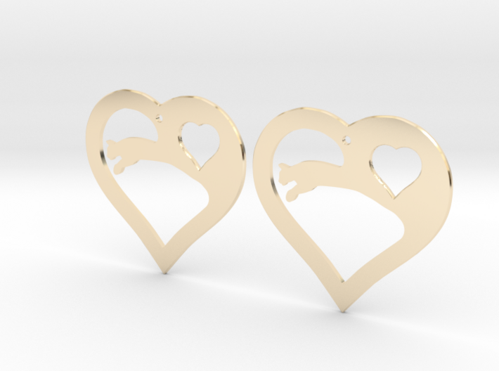 The Eager Hearts (precious metal earrings) 3d printed