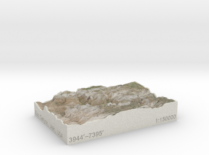 Zion Canyon, Utah, USA, 1:150000 Explorer 3d printed 