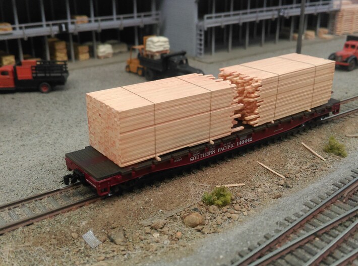 N Lumber Load For 5 Flat Cars: WOT, MTL, Athearn 3d printed