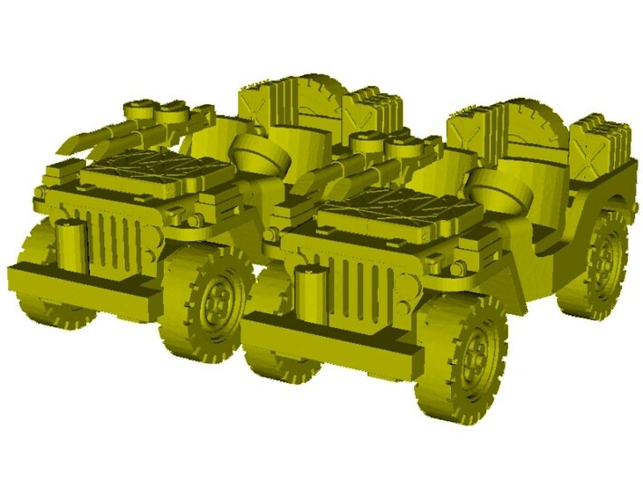 1/100 scale WWII Jeep Willys 4x4 SAS vehicles x 2 3d printed