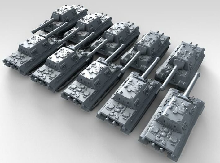 1/700 German 8.8cm Pak 43 Jagdtiger Tank x10 3d printed 3d render showing product detail