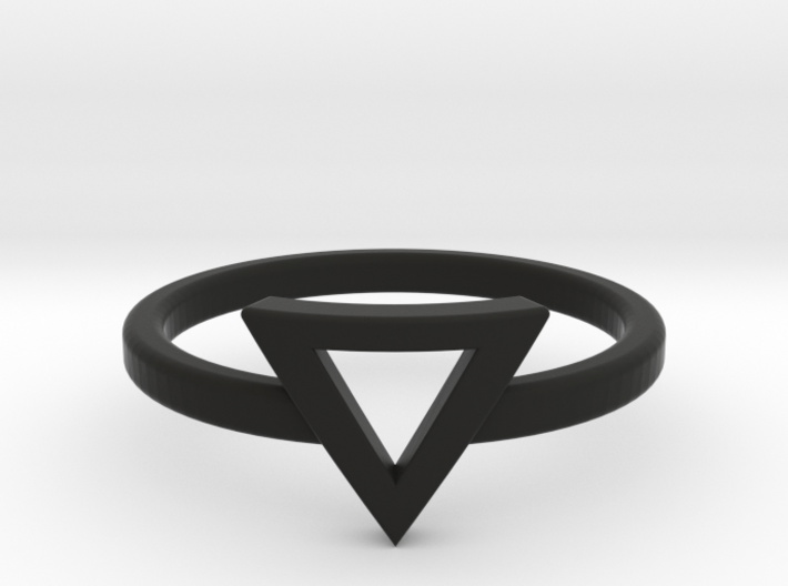 Small Offset Triangle Midi Ring 3d printed