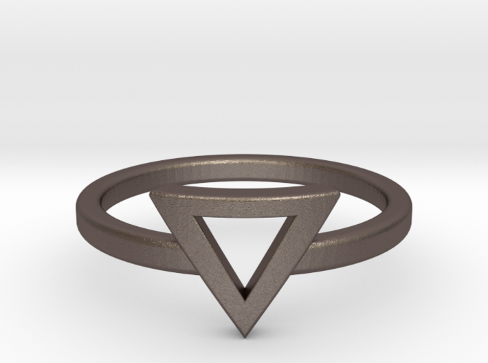 Small Offset Triangle Midi Ring 3d printed