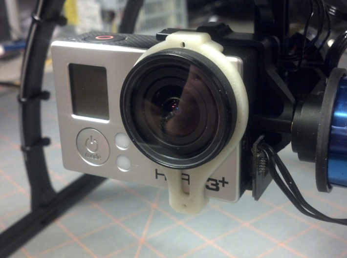 Tarot T-2D GoPro Gimbal Clamp for Lens Protectors 3d printed Installed