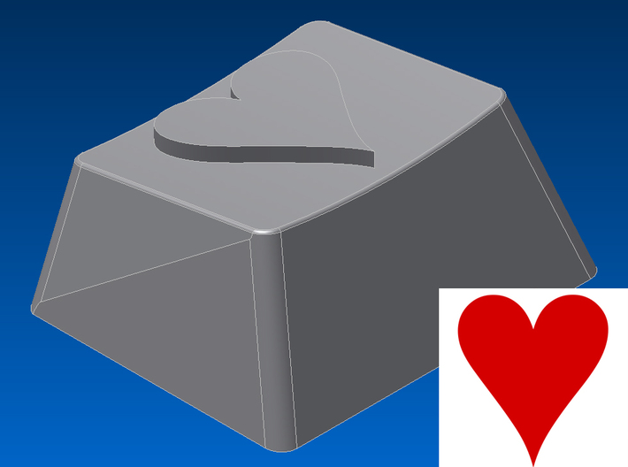 Heart Keycap (R1, 1.25x) 3d printed