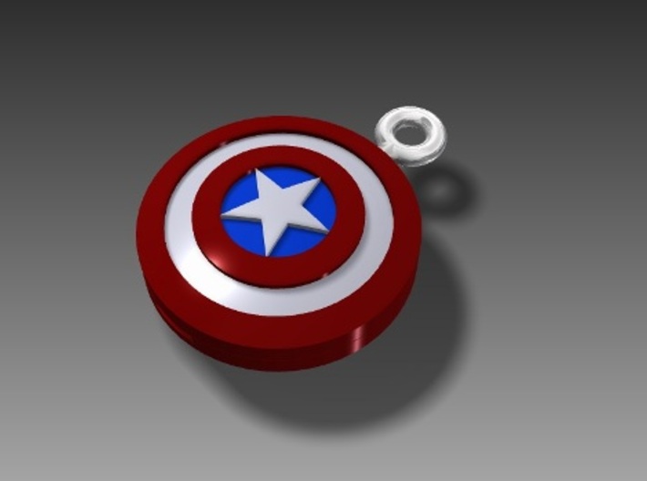 Captain America Top 3d printed Captain America-stye key ring