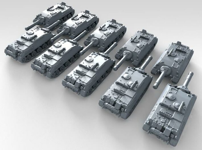 1/700 German Kanonenjagdpanzer Tank Destroyer x10 3d printed 3d render showing product detail